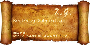 Komlóssy Gabriella névjegykártya